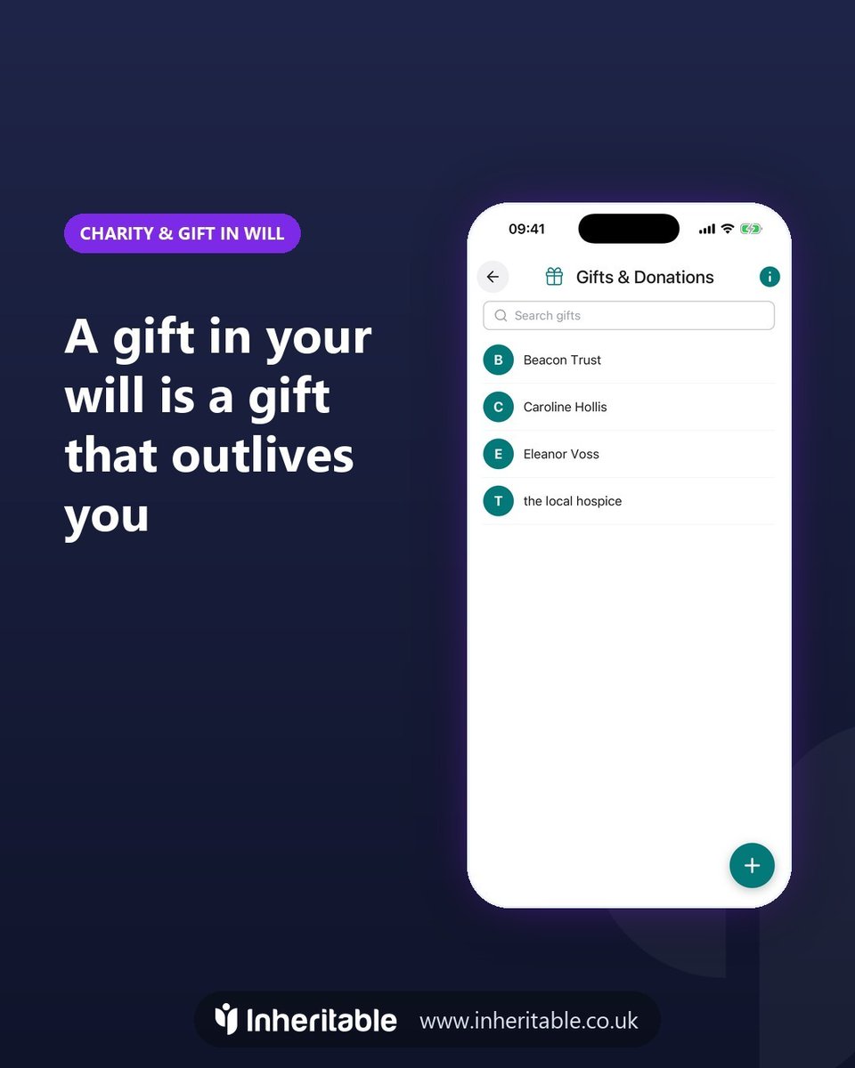 inheritableapp's tweet photo. Forward-thinking charities are partnering with Inheritable 🤝 Reach supporters at the moment they're ready to give a legacy gift. Free. Link in bio.
Explore legacy giving features: https://t.co/YUgJrkFCbQ
#Inheritable #GiftInWill #LegacyGiving #CharityLove #DigitalWill #LeavingALegacy