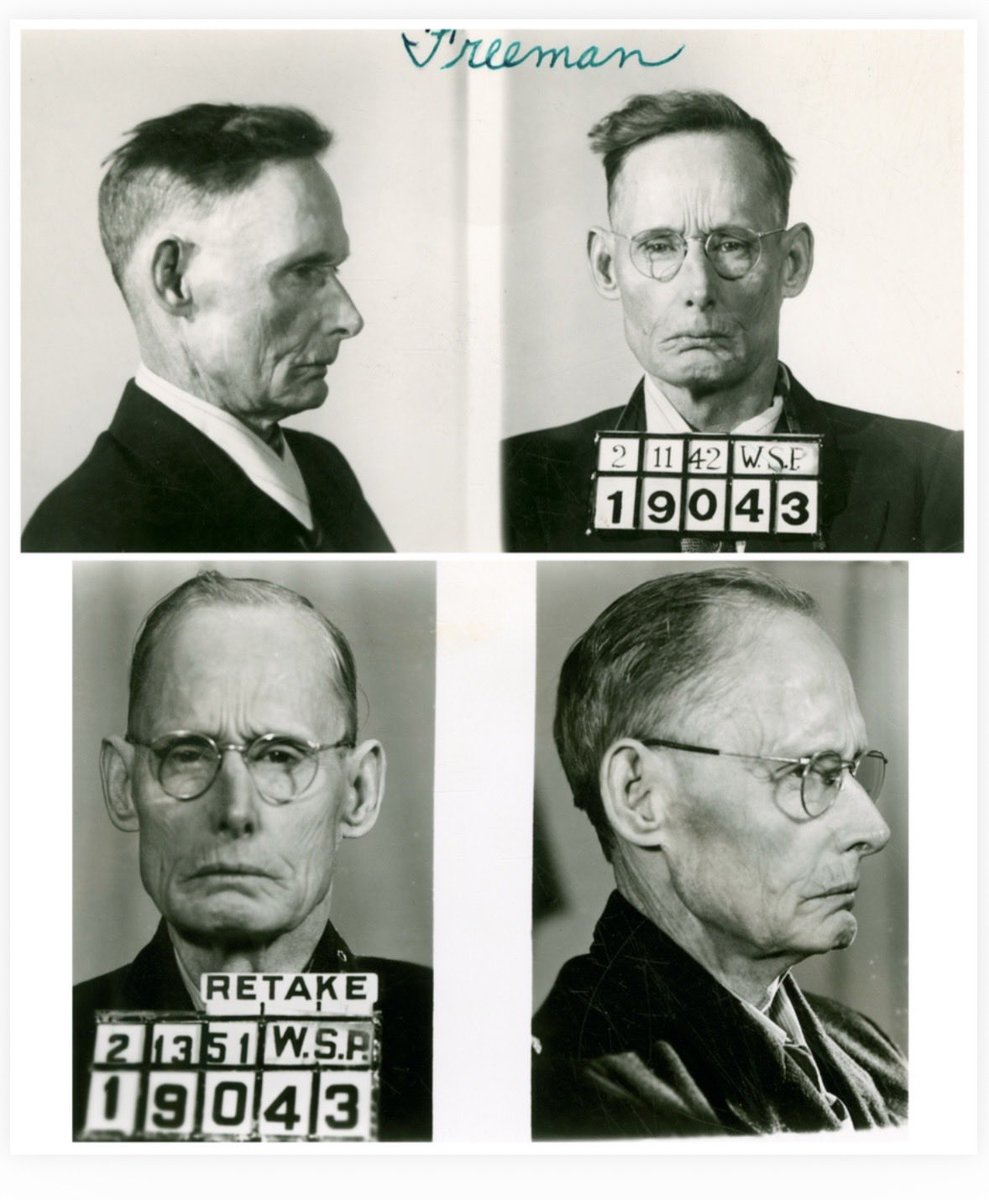 John25450's tweet photo. Now it makes sense. Below is #clickbaitcockroach @lauralynnTT's grandfather's mugshot dated 2/11/42 as he entered the WA prison system to serve 18 years for 'carnal knowledge' of a child aged 15-18 yrs. old. https://t.co/rgsrHSx6rb