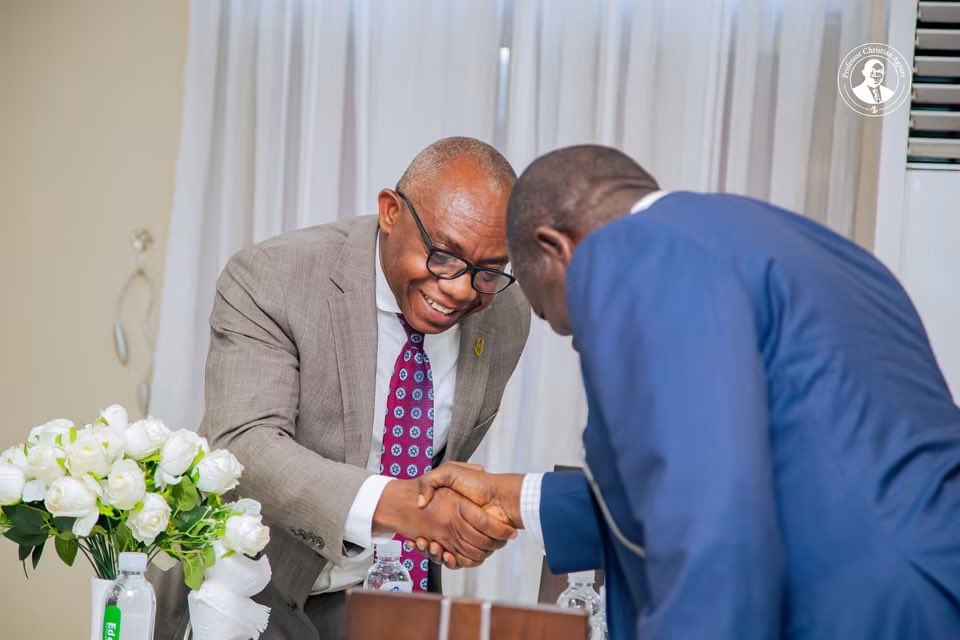 Thevokofficial's tweet photo. 📍📍JUST IN📍📍

Professor Christian Agyare has officially handed over his leadership of the KNUST College of Health Sciences to Professor Fred Stephen Sarfo, as he prepares to assume office as the Vice Chancellor of KNUST on 1st August 2026.⭐⭐🥳

Stay tuned✅ https://t.co/43BIVNhP6e