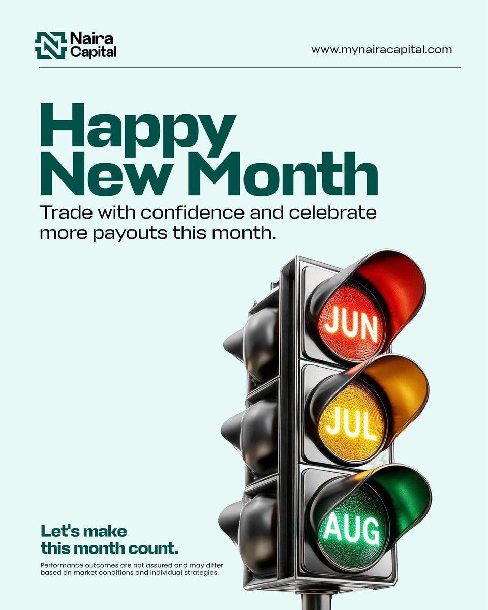 nairacapitalhq's tweet photo. WELCOME TO AUGUST, TRADERS! 🟢📈

What are we leaving behind in July?

❌ Overtrading
❌ Revenge trading
❌ FOMO

And what are we taking into August?

✅ Discipline
✅ Patience
✅ Consistency
✅ More payouts 💸

Let’s make this month count.

Happy new month Naira Capital Community 💚