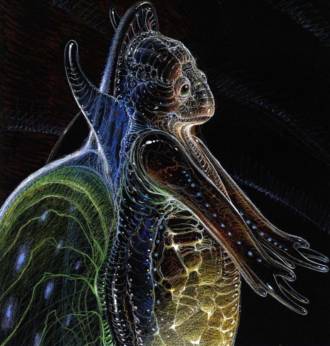 FedeItaliano76's tweet photo. Concept art by Moebius for James Cameron's 'The Abyss' (1989) https://t.co/l3Y4Lva3qX