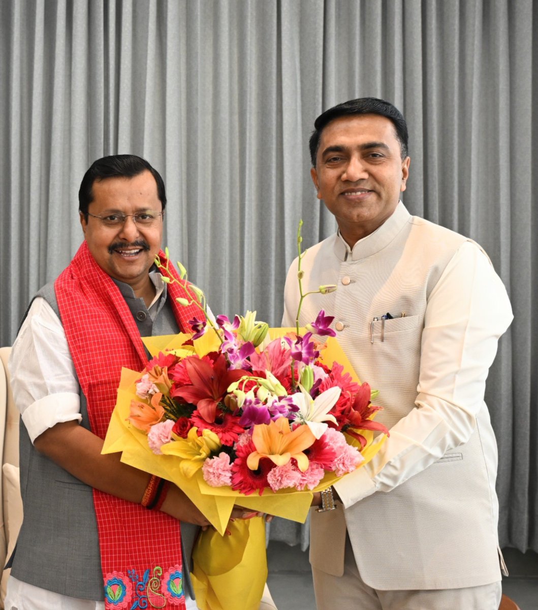 NitinNabin's tweet photo. आज गोवा के मुख्यमंत्री श्री प्रमोद सावंत जी से भेंट हुई।

@DrPramodPSawant https://t.co/Cy5GiCdJHx