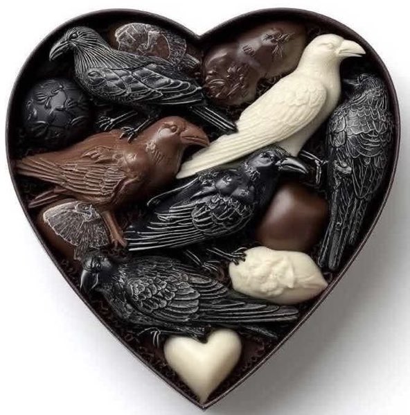 _littlethicket's tweet photo. raven chocolates https://t.co/tWCVgwGTb9