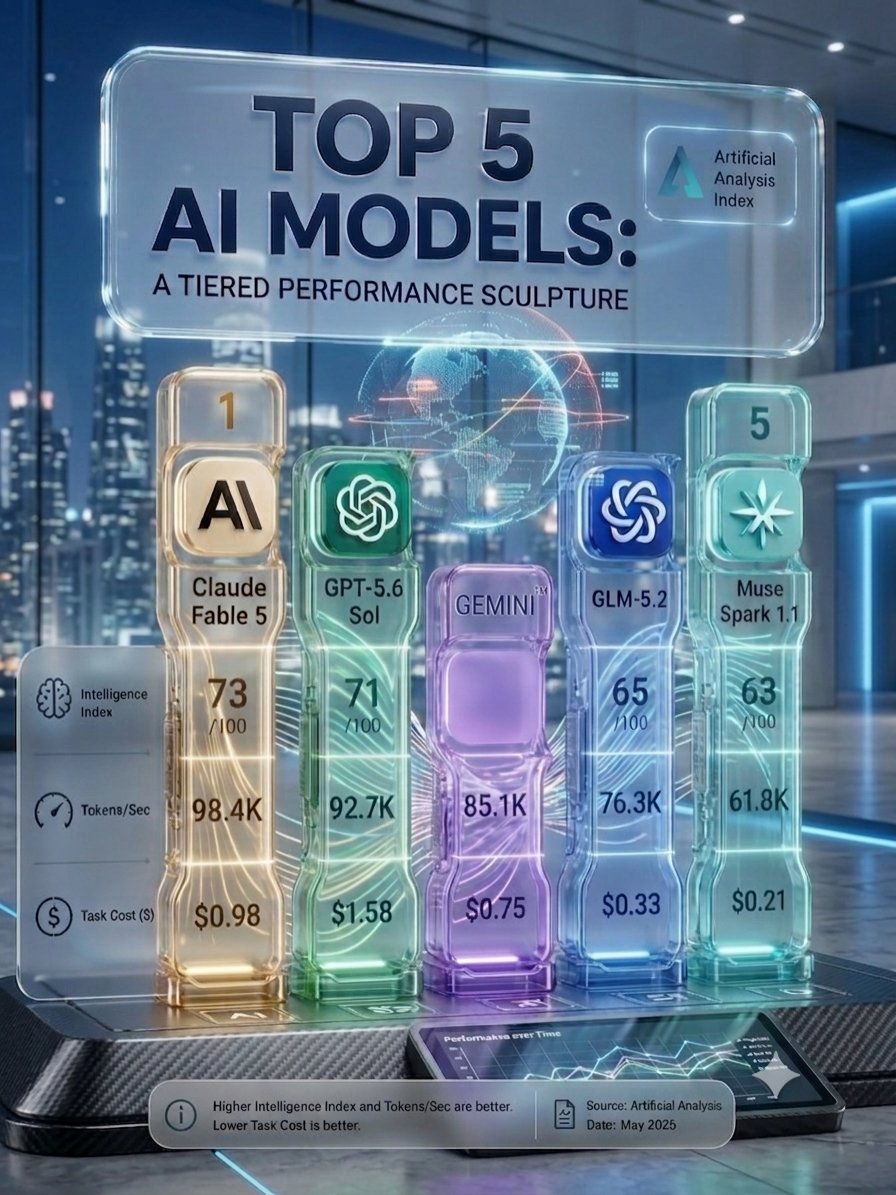 alexluna998's tweet photo. A futuristic glimpse into the Top 5 AI Models. 🌐 The competition is getting fierce! 🔥 #AI #Tech #Innovation https://t.co/bzMcV5GAae