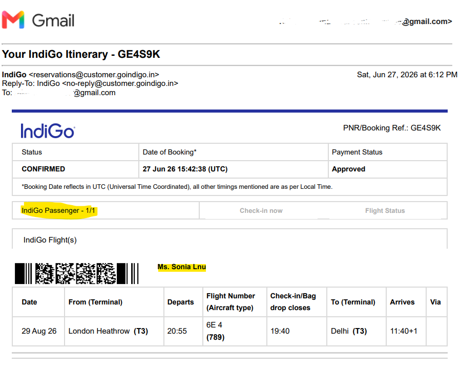 DotRakesh's tweet photo. Thought to try new London-Delhi #Indigo flights, booked for my sister-in-law &amp; her 8mo son. Requested a date change &amp; the @IndiGo6E phone agent changed it for a fee. Happy? Not yet. New ticket shows only 1 person. The infant was completely WIPED OUT from the system! 1/3 https://t.co/9ELu5AUhgN