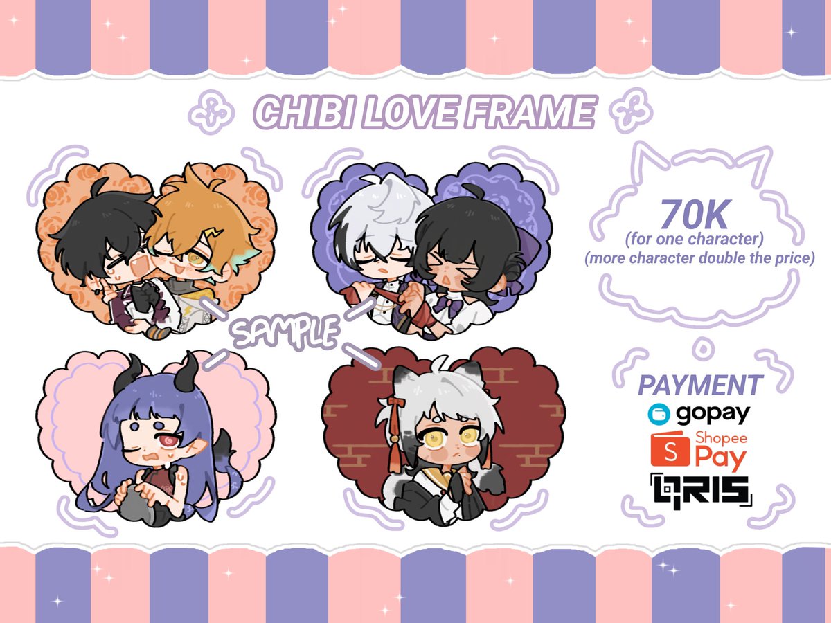 sundrangea's tweet photo. ㅡ NEW FRAME!
💘Chibi Love Frame Commission💘
(Likes and RT is appreciated)

if you want to use the normal love frame you can ask me!><

feel free to DM me to order🌼

#opencommission #commissionopen #zonakaryaid #artidn #commissionopen https://t.co/bHsD3XJVc7