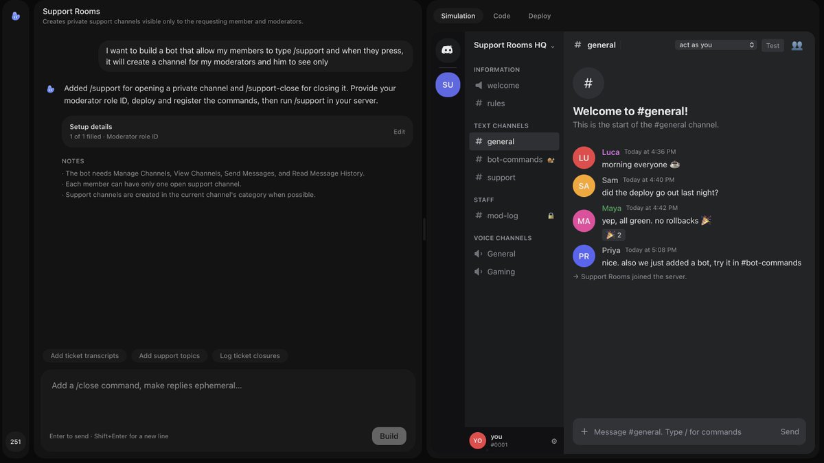 botbuildapp's tweet photo. build any discord bot now and deploy it
https://t.co/v3Oyx1jNlg

#discord #discordbot https://t.co/bZwvV8xCDY