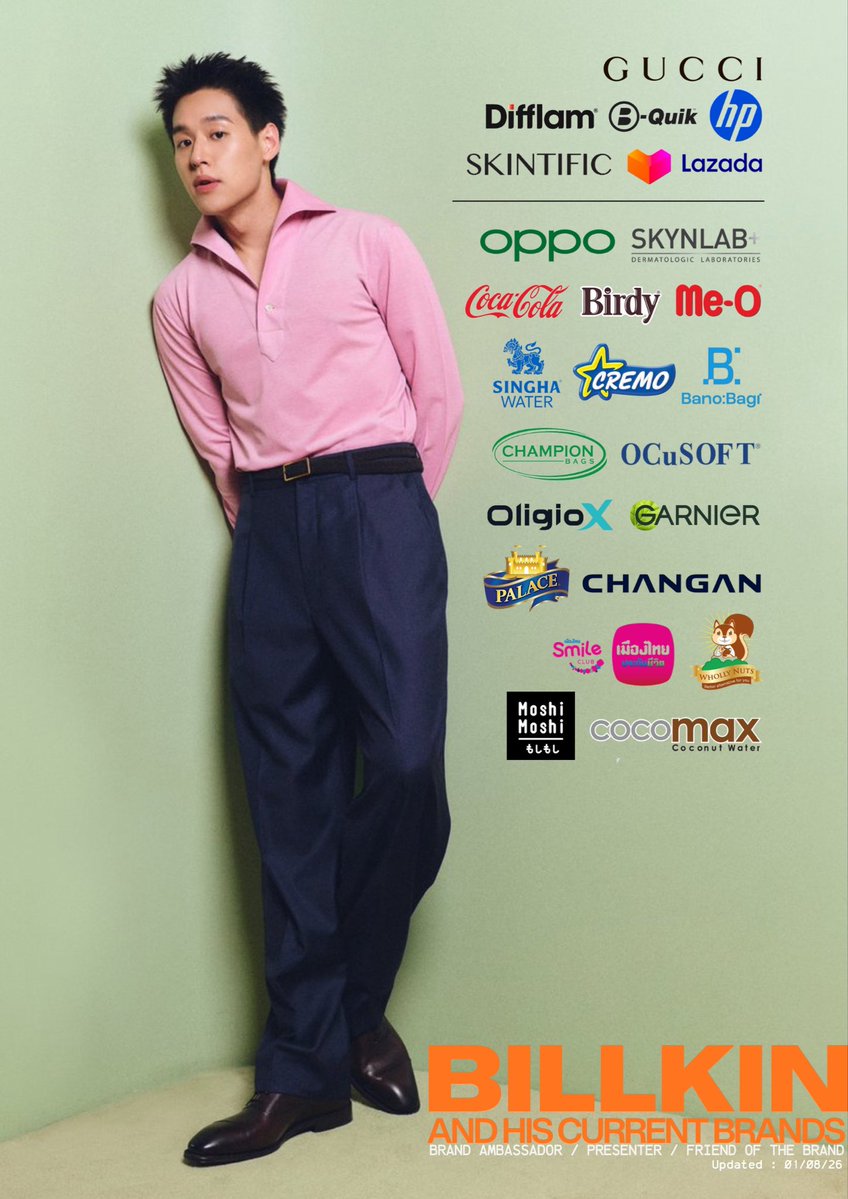 ssundaynight1's tweet photo. ยินดีต้อนรับคุณลูกค้าแบรนด์ที่ 24 #MoshiMoshi ขอบคุณที่เอ็นดูพี่กิ้นและเลือกให้เป็นพรีเซนเตอร์คนแรกของแบรนด์นะคะ และตามที่บิวกิ้นบอกค่ะ “ยังว่างจ้างได้ค้าบบบ” 🧡

💌 BillkinEntertainment@gmail.com

​#MoshiMoshixBILLKIN
#Bbillkin https://t.co/3mlcShpEcy