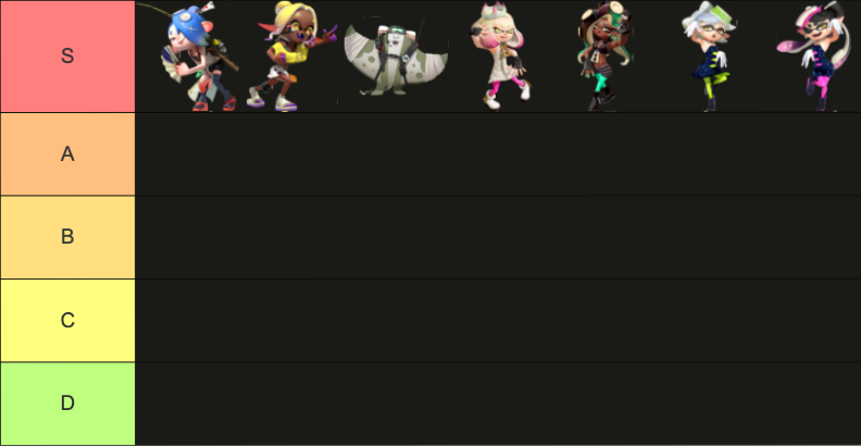 calamity348's tweet photo. Hello My Name Is Calamity And These Are My Splatoon Tier Lists Because Everyone Else's Opinions Are Bad. https://t.co/IwydIB2sJf