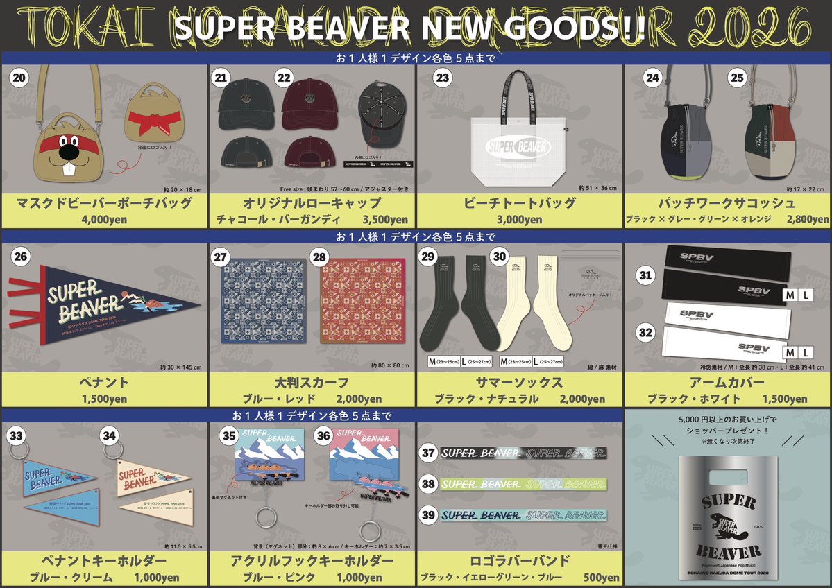 super_beaver's tweet photo. 【 明日！① 】

#SUPERBEAVER
都会のラクダ DOME TOUR 2026 

2026年8月2日(日)  
📍 京セラドーム大阪

《ブースオープン》  10:00〜

(^•ω•^)〃 { 京セラ2日目！友の会ブースやガチャガチャもぜひお立ち寄りください◎

※会場物販のQR決済は電波の都合上、混雑時はお待たせする可能性がございます。お急ぎの方は現金またはクレジットカードをご利用下さい。