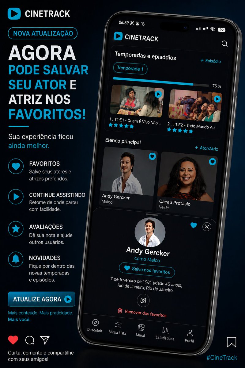 serieflixnews's tweet photo. Agora atualizado no site
• salvar seu ator e atriz nos favoritos
• acompanhamento de temporada em tempo real
. Seguir seu ator ou atriz direto no Instagram
Link : https://t.co/S0nCvCS7wU
#tvtime #riptvtime https://t.co/IY3vJdEYEq