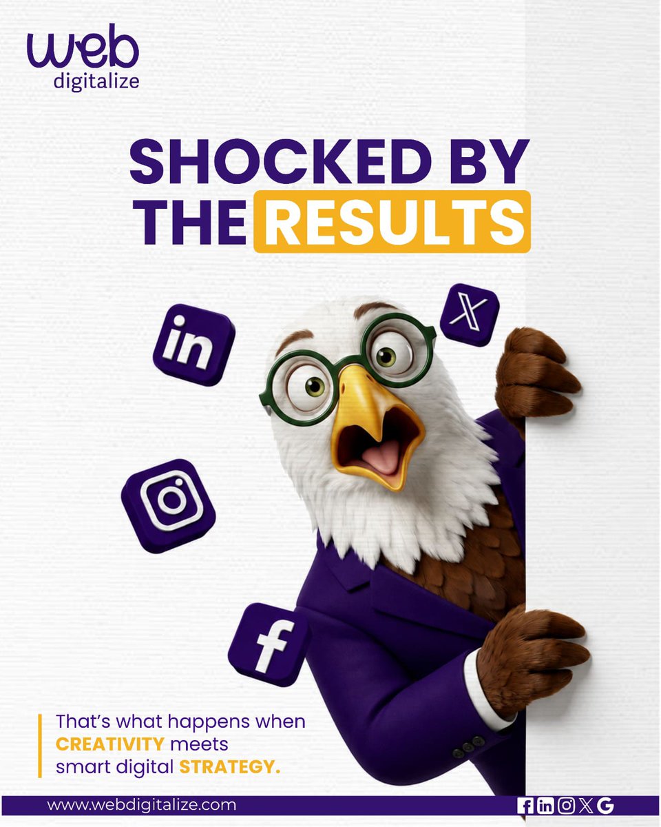 WebDigitalize's tweet photo. Your audience won't believe the results—and neither will you! 🤯
When creativity meets a data-driven digital strategy, brands don't just get noticed—they grow, engage, and convert. 
Ready to turn clicks into customers?
🌐https://t.co/jgUuc24acO
#WebDigitalize #DigitalMarketing https://t.co/SlUQS1QTBd