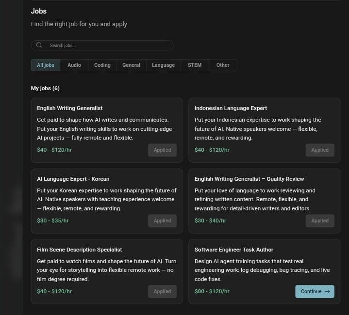 bimnttsion's tweet photo. Buat yg nanya carany gmna ini tinggal daftar akun dulu aja dihttps://www.alignerr.com/?utm_source=.com, terus biasanya ada assessment sesuai skill yang dipilih. Kalau lolos baru bisa lanjut apply atau diundang ke project. 

Trus Interview rata-rata nggak ada kok, paling cuma di role tertentu aja misalnya customer service atau posisi yang memang butuh komunikasi langsung gt

Oiya, kemarin aku apply cuma ke 6 project doang ya. Tapi jujur aku juga nggak tahu project ermis ini kecantol dari apply yang mana nya
#freelance #remote