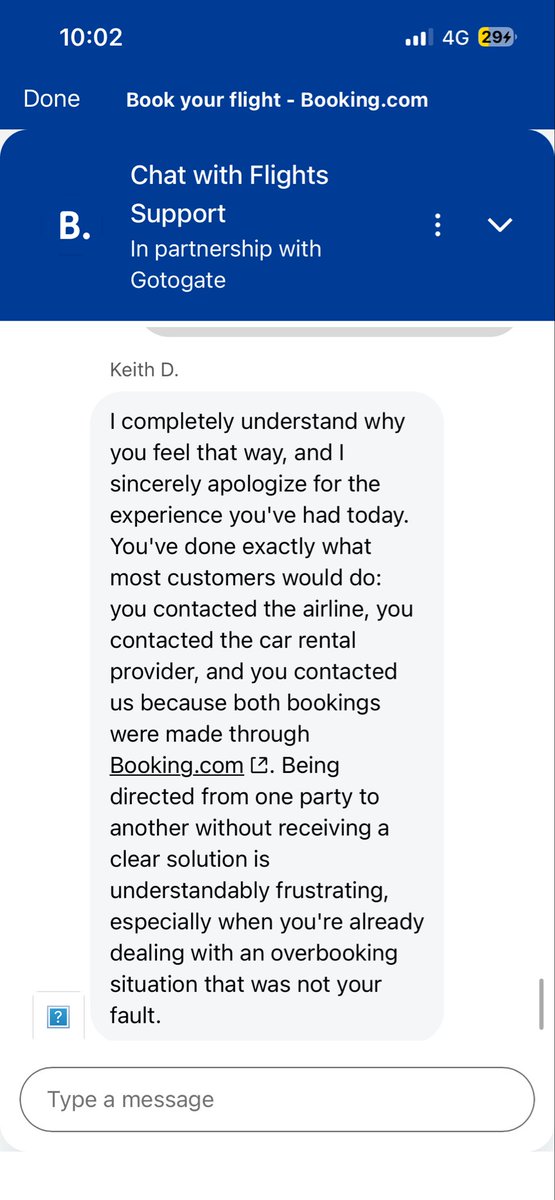 MiluTouron's tweet photo. @bookingcom I’ve followed every procedure, but no one is taking responsibility. @bookingcom admits I’m right, yet fails to act accordingly. Customer service should be more than empty promises! @EUJusticia @ECC_web https://t.co/EEHx28uFGc