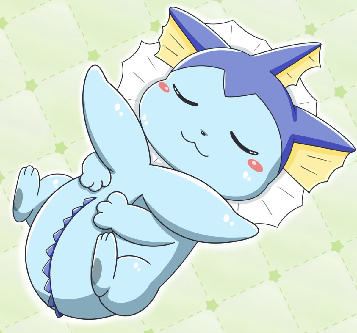 kuripan24's tweet photo. しっぽ抱え寝シャワーズくん！
#シャワーズの日 https://t.co/JPtaPvmWLd