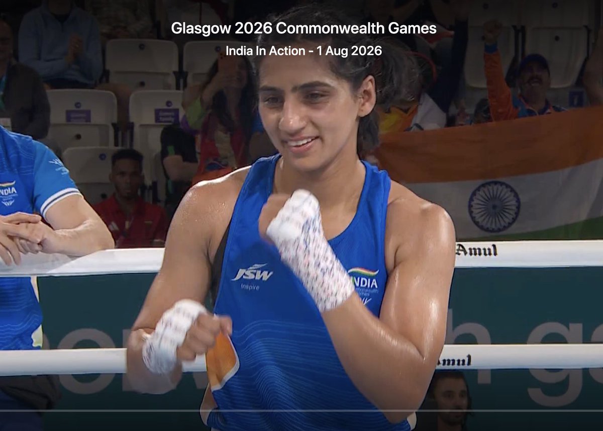 vinayakkm's tweet photo. #CWG2026 #Glasgow2026 #Boxing 

🥇 Preeti Pawar wins India's first boxing gold of the day with a dominating display🥊

She has looked a cut above the rest all week and the final was no different. Comfortably a 5-0 winner. Including a standing-8 count in Round 2. https://t.co/wiY4saZ5Wu