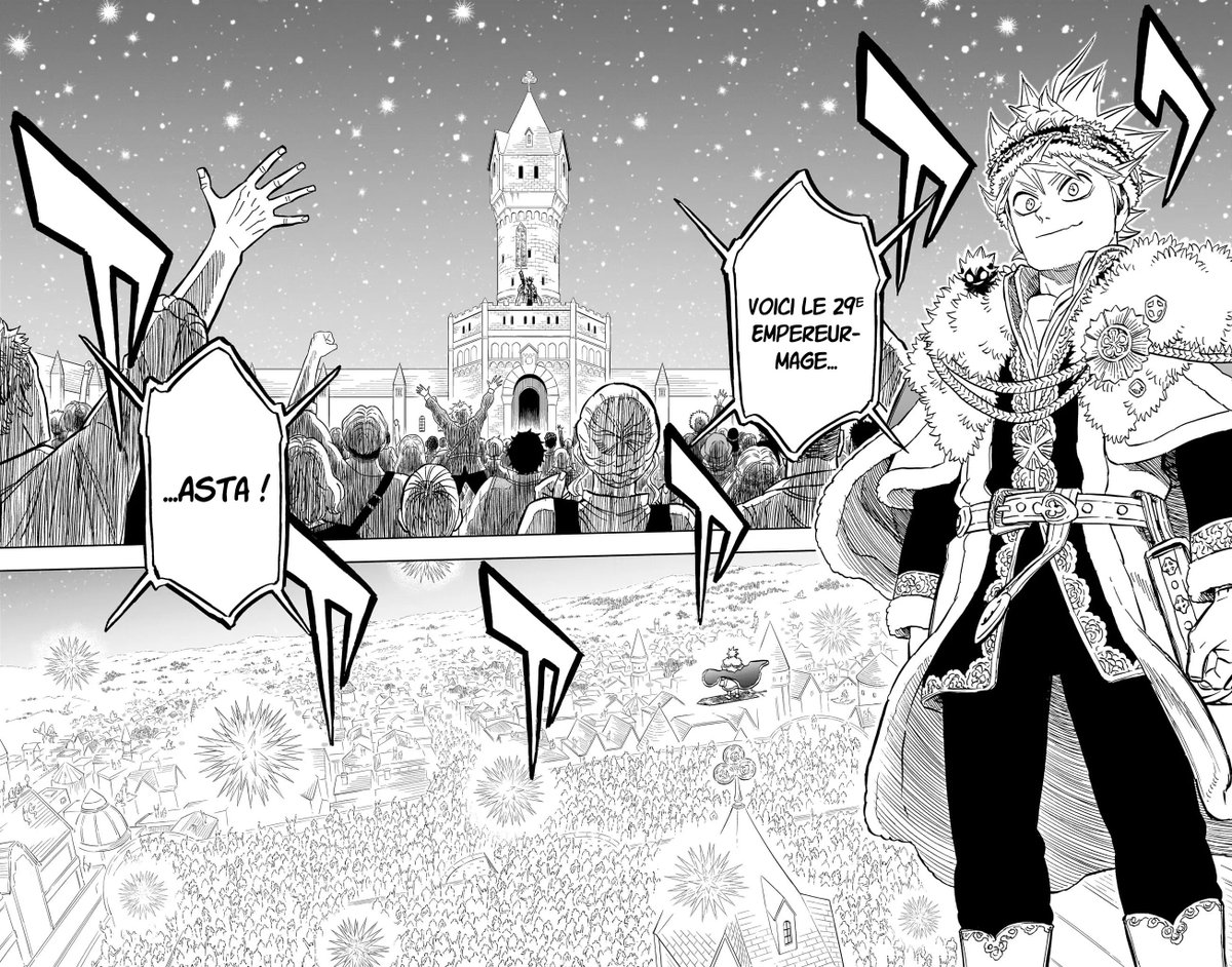 BCloverActuFR's tweet photo. ‼️ SPOIL BLACK CLOVER #BCSpoilers ‼️

YUNO qui illumine le ciel de ses étoiles pour le couronnement D’ASTA…

On ne me fera JAMAIS détester ce gars. La définition d’un FRÈRE. 🍀 https://t.co/rvmIWM0e0Y