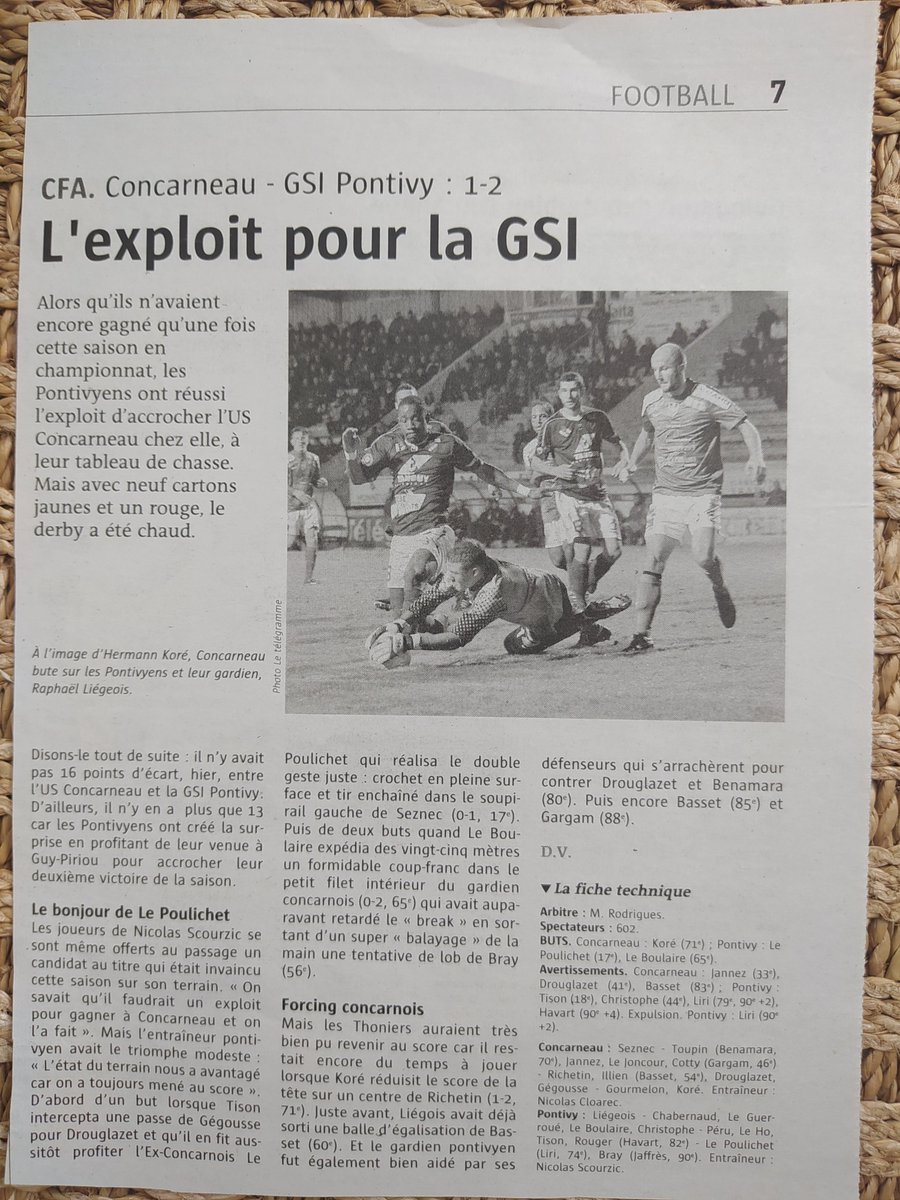 2nivergos's tweet photo. Avant leur 16e de #CoupedeFrance 2015 face à @DFCO_Officiel coup d'arrêt en #CFA pour les #Thoniers de #Concarneau vs @GSIPontivy.
Du début des années 2000 à la montée en #Ligue2 en 2023 retrouvez ici chaque jour une archive @TelegrammeSport sur @USConcarneau
#NationalFFF #Ligue3 https://t.co/QHbdYYD5y4