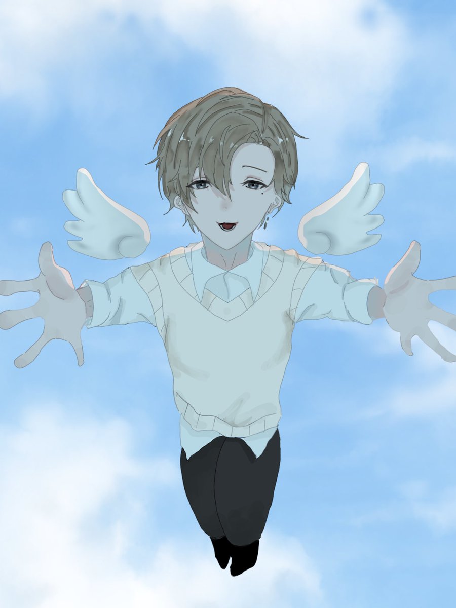A_01xll's tweet photo. 天使が迎えに来たみたい
 #かな絵 https://t.co/6HRyoyGJSL