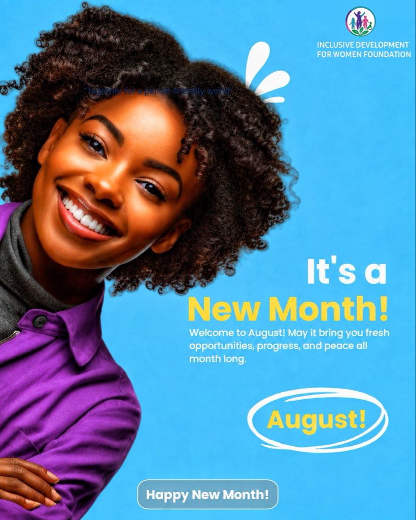 idwf_org's tweet photo. ✨ Hello, August!

New month. New opportunities. New impact.

Support IDWF as we continue empowering women and girls.

NGN: 0072182089 | USD: 0072190477

#HappyNewMonth #SupportIDWF #WelcomeAugust #EmpowerWomen https://t.co/Mw7SfNGmx8