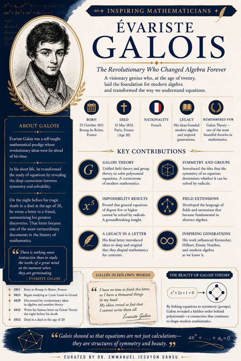 ejdansu's tweet photo. Inspiring Mathematicians 46-49
#ejdansu #inspiringmathematicians #historyofmathematics https://t.co/Kdn5KDA7NV