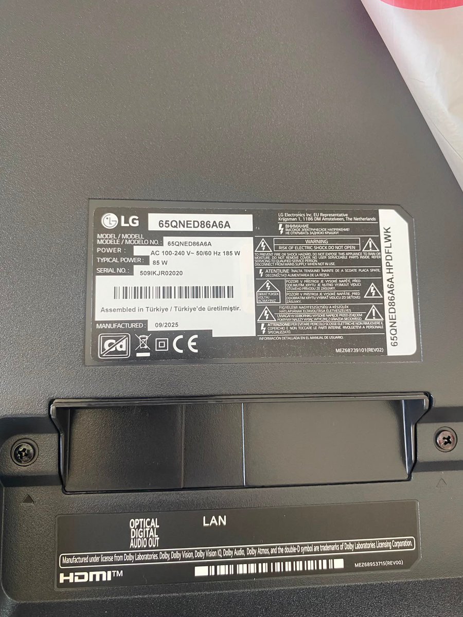 EAyygun's tweet photo. @LGUS 
@LGE_Global 
@LGTurkiye 
@LGIndia 
@LG_Argentina 

Ekim ayında evlilik hazırlıklarım kapsamında çeyizim için LG QNED86A 65 inç model televizyon satın aldım. Ürünü düğün tarihime kadar kutusunu hiç açmadan muhafaza ettim. https://t.co/JlBiraIwfr