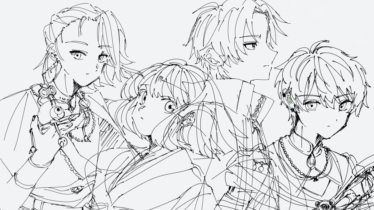 y_miNAmighihi's tweet photo. とりあえずラフだけ https://t.co/D2Jdlc4AtC