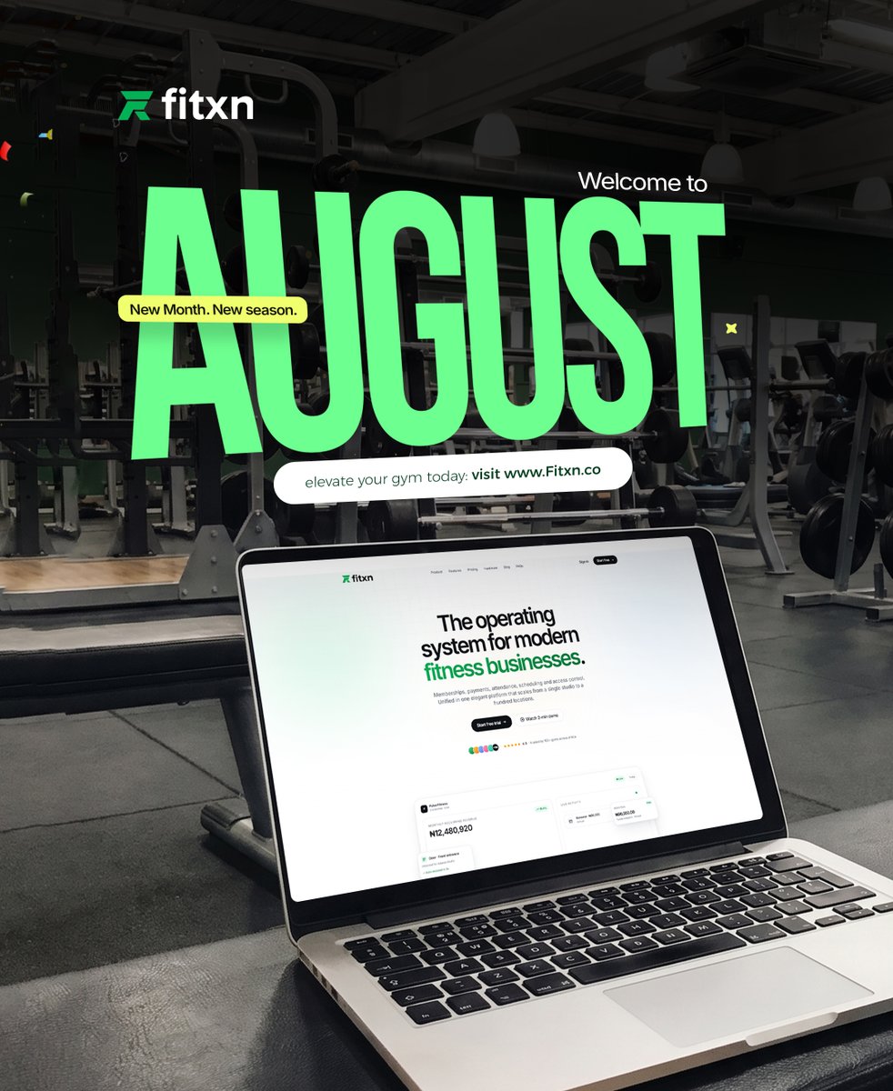 fitxn_app's tweet photo. Happy new month from Fitxn, your number one operating system for modern fitness businesses. https://t.co/9LEKQkEurA