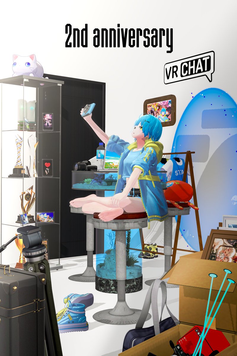 maa_vrc's tweet photo. VRChat Life 2nd Anniversary https://t.co/H479GG5Kl7