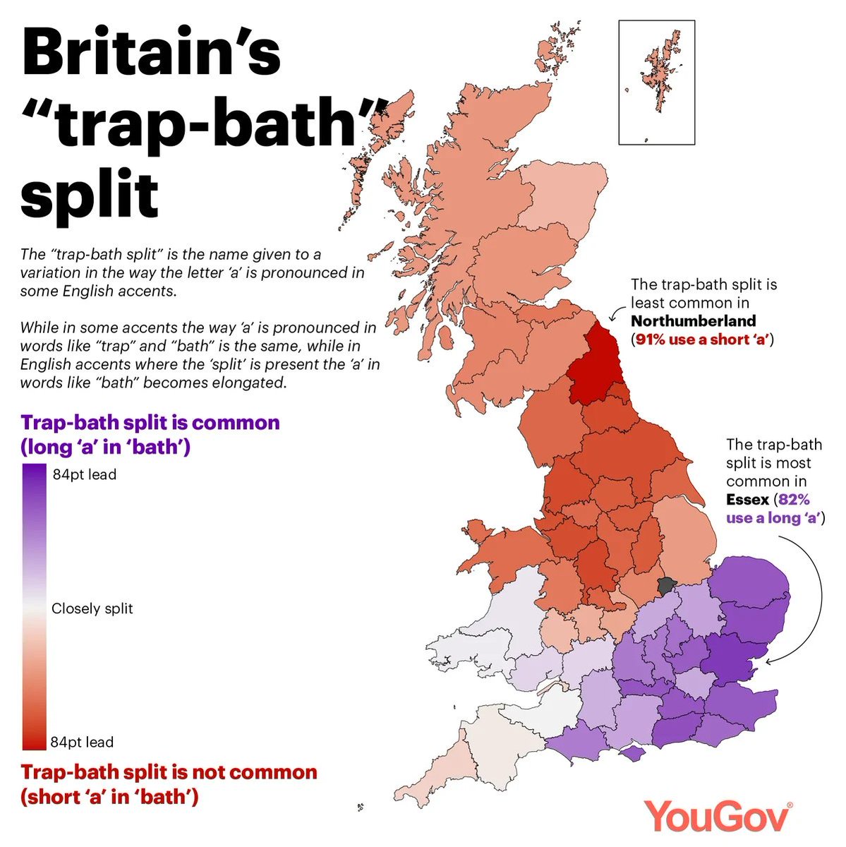 duncanparrish's tweet photo. @CptHastings1916 Surely it's about accent though? When you're in north Derbyshire, it sounds Northern (opinions vary but cmon). The "trap-bath" split doesn't quite capture it but is the initial starting point. West Midlands accents are clearly not Northern so you need other accent markers too https://t.co/HLoDRQYksk