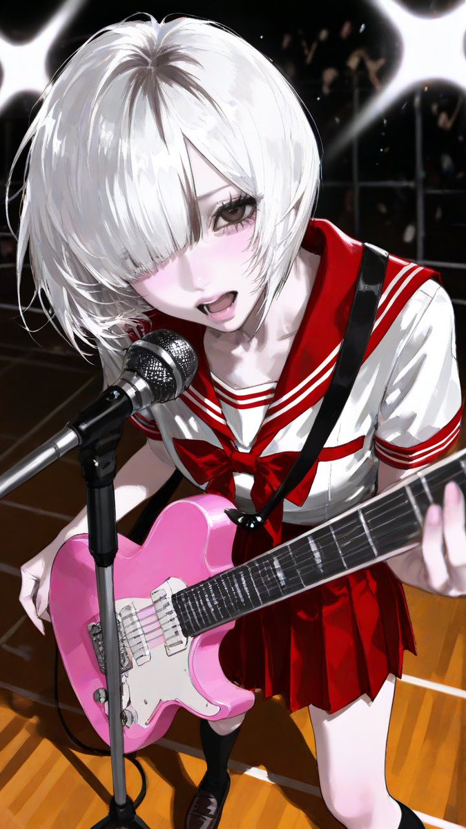 1auu_0's tweet photo. 🎸  プロンプト配布  🎸 #ちゃーむぽいんと 
ㅤ⠀
【  今ふたりに God bless  】

文化祭の有志発表的な 🎀

個人的にお気に入りなので見せて 🎧💿

⬇️ALT（衣装から何から全て込み♩） https://t.co/0rASMikQzG