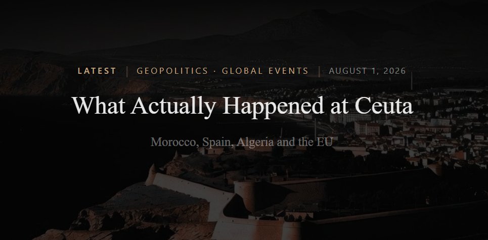 EvanWritesOnX's tweet photo. Analysts on here are calling the Ceuta border disaster an Israeli operation to punish Spain for recognizing Palestine.

By far, worst take I've seen all year. 

Israel does not command 50,000 unemployed young men in northern Morocco. 

Morocco does.

And once you see what Morocco is doing with them, you don't need a conspiracy. This is one of the most successful coercion campaigns running anywhere in the world right now, and it operates in the open.

Ceuta is Spanish soil in Africa, the EU's land border with the continent. One foot inside and you are in Europe, with European rights. But the crowds gather on Moroccan soil, so Moroccan police decide who reaches the fence.

Patrols tight: nobody gets through. Patrols relaxed: thousands in days.

Morocco owns a tap on the side of Europe. Europe has committed over 1 billion euros to keep it closed and calls it migration management. It is a protection payment. And protection payments only flow while the threat feels real, so every few years the seller reminds the buyer.

2021 was the reminder before this one. Spain quietly sheltered the leader of Morocco's enemy in a Spanish hospital. Weeks later, Moroccan border guards stood aside on camera and 8,000 people walked into Ceuta in 2 days. Spain's defense minister called it blackmail on live TV.

Ten months later, Spain surrendered 47 years of neutrality on Western Sahara and endorsed Morocco's ownership plan.

The blackmail worked. 

Completely. 

Every government involved learned that it worked.

Western Sahara is what all of this is for. A territory the size of Britain, abandoned by Spain as a colony in 1975, held by Morocco since, contested by an independence movement that Algeria funds. It is the cause the Moroccan monarchy's legitimacy rests on, and the king is winning it: US recognition in 2020, France in 2024, a UN resolution in October 2025 calling Moroccan rule the most realistic outcome, an EU trade deal covering the territory's products the same month. 

Fifty years of stalemate, now moving in one direction only, and every step followed pressure, payment, or both.

Spain is the last major holdout. Spain is also the softest target, because Morocco holds its border.

Algeria is what sets the clock. Algeria bankrolls Morocco's enemy and sells Spain a third of its gas. Its power peaked when Russian gas died, and it fades as Europe builds alternatives. 

Morocco's power is geography, and geography does not fade. So Morocco is racing to bank permanent wins while its rival's advantage is still temporary.

Then in July, Spain crossed two lines in 3 days. Sanchez flew to Algiers on July 20 to buy 10% more gas from Morocco's enemy. On July 23, Spain's parliament advanced citizenship for 70,000 people born in Western Sahara, which would plant a permanent pro-independence bloc inside Spanish politics.

And a Spanish court had just made retaliation free. A July 8 ruling ended instant beach returns for swimmers. In 2021, Morocco had to visibly stand down its guards in front of cameras. Now it only had to patrol a little less. Deniable. Free.

A week later, 50,000 people were in the water.

What is Morocco buying with this? 

Kill the citizenship bill. Punish the Algeria trip. Raise the price of Europe's next border check, the way Turkey got 6 billion euros after 2016. And move Spain toward the concessions it has stalled for years: customs posts at the enclaves, Western Sahara's airspace, and eventually the word it wants most, sovereignty.

The 36-hour reversal was part of the message. The tap turns both ways, on demand.

Europe's response sealed it. 

It blamed Spain who had nothing to do with it. 

France put checks on Spain's border. Italy moved to suspend free travel with Spain. 7 governments pressured Madrid. The Commission praised Morocco's cooperation. 

The victim got punished by its own club, because admitting your border contractor opens the gate when he wants a raise means admitting who the border actually belongs to.

Morocco coerced Europe in broad daylight, got thanked for its cooperation, and is now waiting for the check.