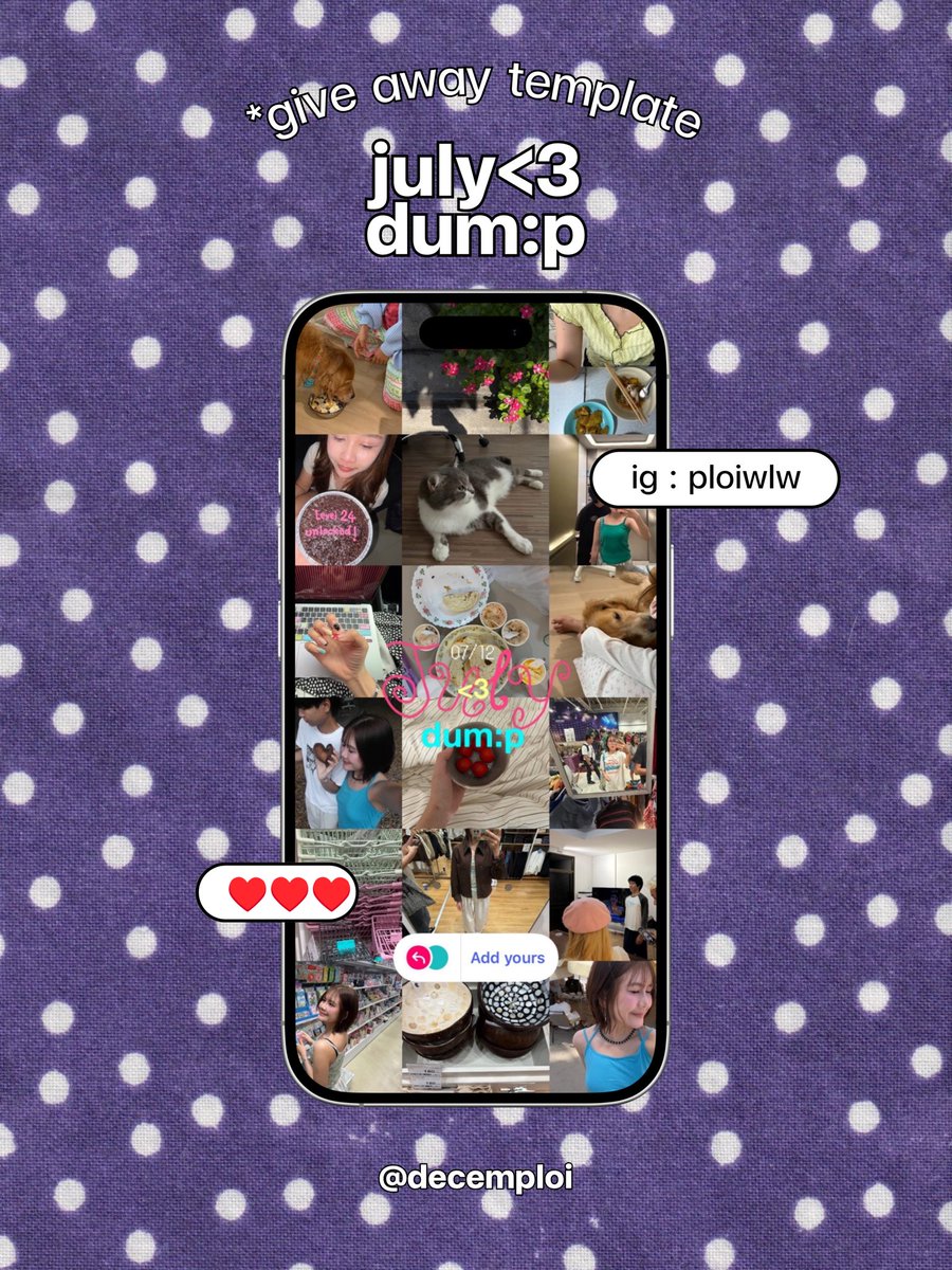 qpiioooo's tweet photo. *give away template
for july dum:p<333

ig : ploiwlw
https://t.co/iCRIEjtPnQ…

✿ pls kindly ( rt ) before use ✿
( ใช้แล้วแวะมาอวดกันได้น้า! )

#igstory #GIVEAWAY #Giveaways #png #แจก #แจกpng #ไอจี #สตอรี่ไอจี #dump #template https://t.co/OiH2G2IuCd