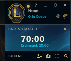 nunubuffs's tweet photo. @RiotPhroxzon Requeued. 70 minutes. No pop on OCE. Thanks for ruining matchmaking for those in wood tier. Cant even play the game anymore. https://t.co/aXv54QR1xZ