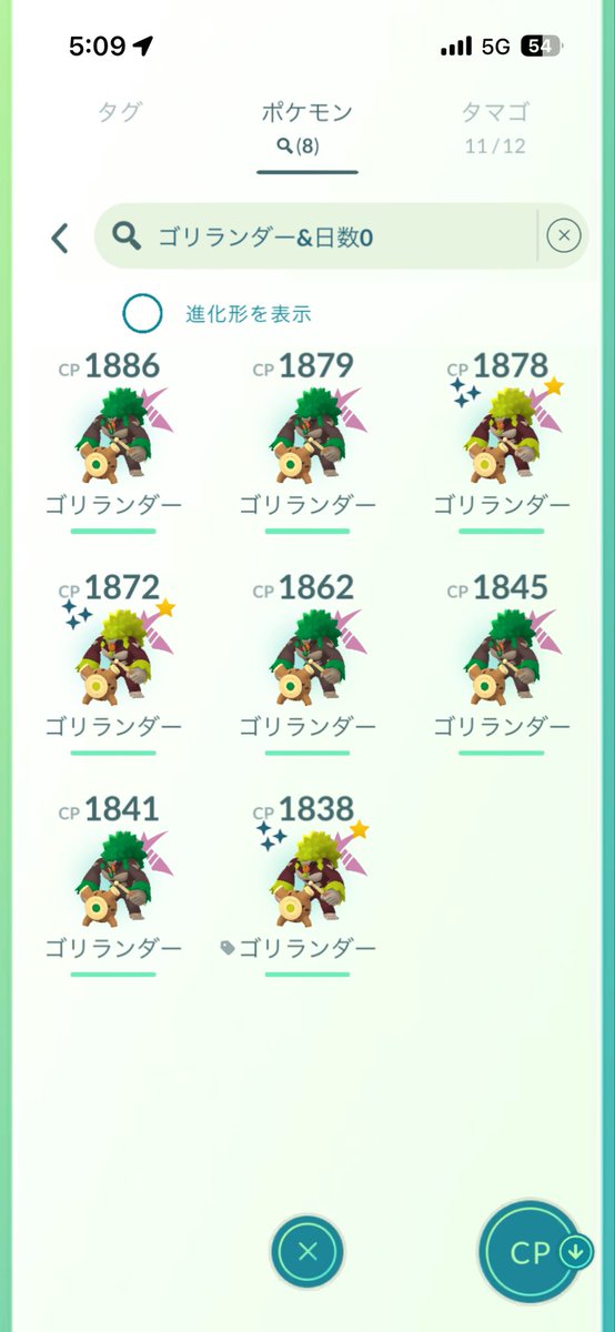 Judith14329's tweet photo. 上振れたぁぁぁぁ！！大歓喜
早々に連続3回色違いきて、暑さで体力の限界もきた（早い）から8体で退散。 https://t.co/aHzoO7yKMF