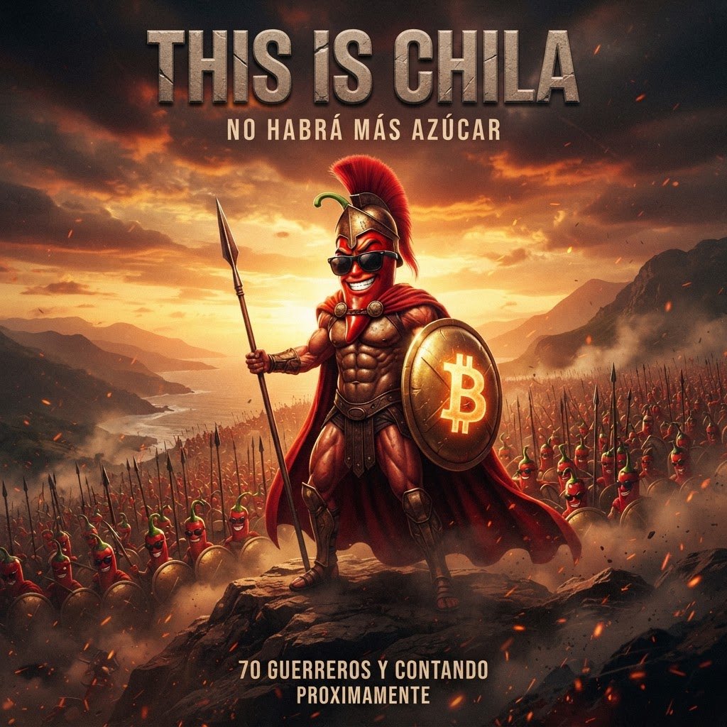 StivenRey1998's tweet photo. ¡El ejército de 'This is Chila' sigue reclutando! ⚔️🌶️ Ya somos más de 70 guerreros listos para la batalla crypto, pero nuestra verdadera meta es formar la legión de los 300. ¡Únete y ayúdanos a conquistar el mercado! 🔥🚀 https://t.co/47ieeB4jWv