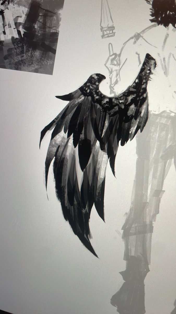 HayanKuro's tweet photo. A wing 🪽 

#cms #WIP #イラスト https://t.co/OnstXiHTnq