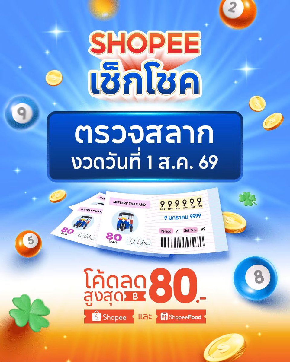 pro_manee's tweet photo. ตรวจรางวัล #หวยงวดนี้ ผ่านช้อปปี้
ได้โค้ดส่วนลดด้วยนะ ลองเช็คกันได้เลย 🥰✨ 

ตรวจหวย 👉🏻 https://t.co/dIs72a4x1y https://t.co/uJYoM2MqMl