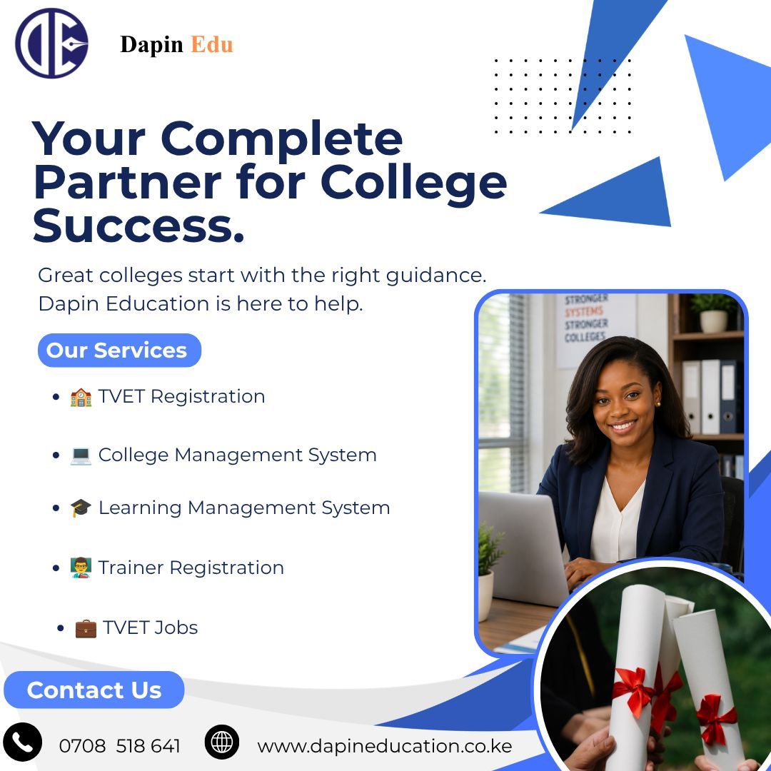 DapinEdu's tweet photo. Every successful institution begins with a vision, but it's the systems, people, and planning behind the scenes that turn that vision into lasting impact. Great colleges aren't built by chance; they're built with purpose.
#DapinEducation #TVET #EducationKenya #HigherEducation https://t.co/2CRJw0n1K1
