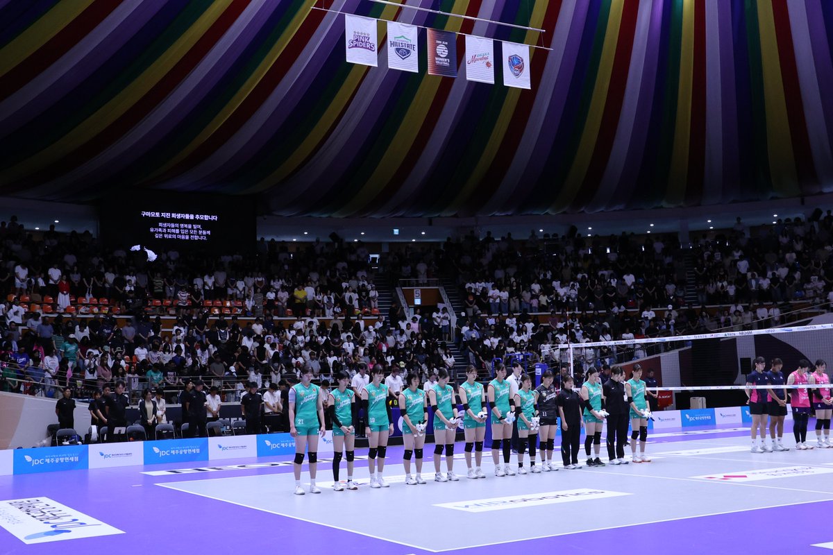 Marvelous_vb's tweet photo. ☀️チェジュ 2026 女子バレーボールトップクラブスーパーマッチ☀️

vs PinkSpiders

試合前には、先日発生した熊本地震により被災された方々へ哀悼の意を表し、会場の皆さまとともに黙とうを捧げました。

本日も、現地、配信での応援ありがとうございました！

#OSAKAMARVELOUS 
#大阪マーヴェラス
#KBSN