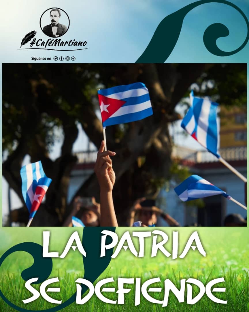 cafemartiano's tweet photo. Buenos días 🇨🇺 #CaféMartiano
✍️"Para mí la patria no será nunca triunfo, sino agonía y deber”.

#Fidel ¡estamos dispuestos a morir por una patria que no es de unos cuantos, sino que es de todos los cubanos!

#LaPatriaSeDefiende https://t.co/UAl0IcL0oP