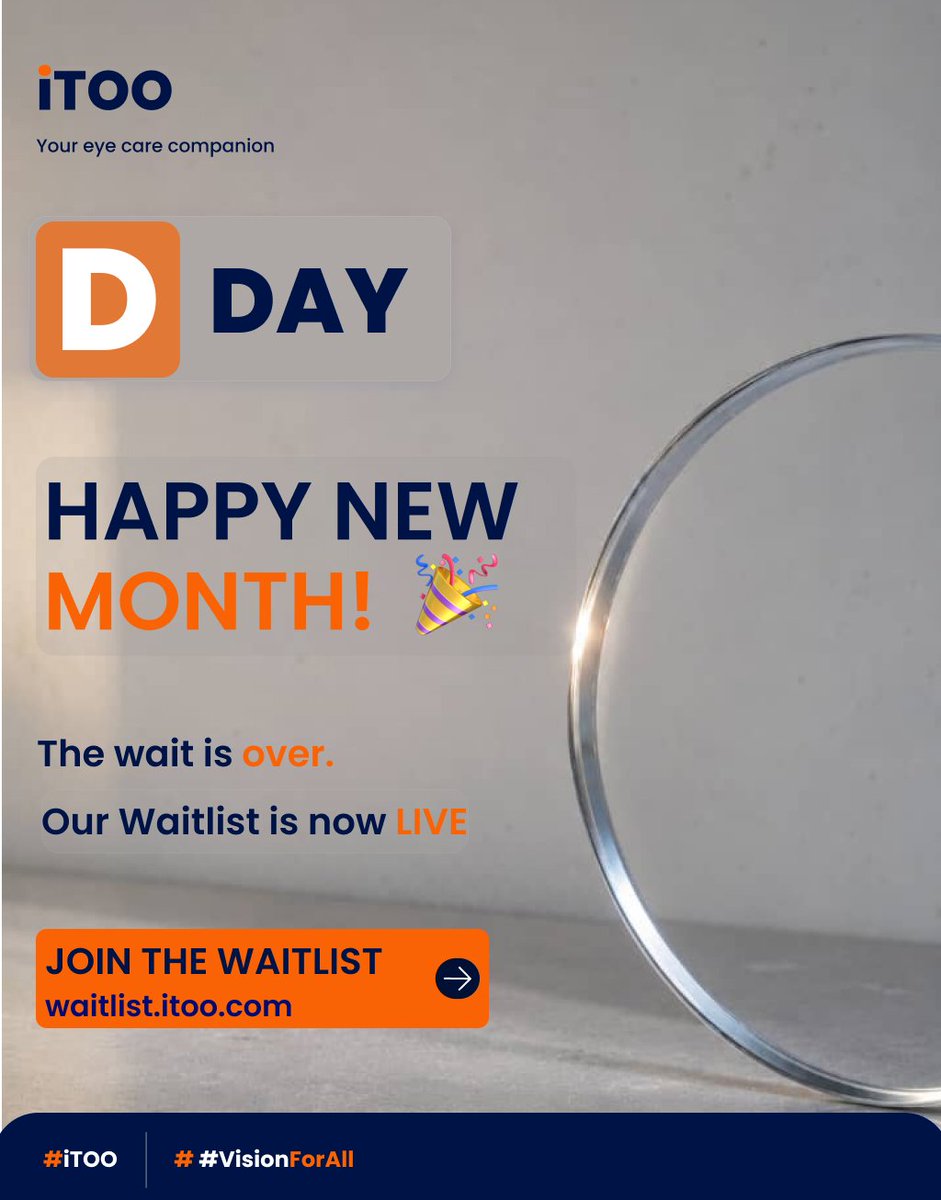 SplashMilli's tweet photo. 🎉 Happy New Month!

@iTOOHealth waitlist is now LIVE.

If you believe accessing eye care should be simpler, more convenient and more accessible, we'd love to have you with us from the very beginning.

👉 Join the waitlist:
https://t.co/5FJUi8qqQo

#iTOO #EyeCare https://t.co/c4MByiHmGG