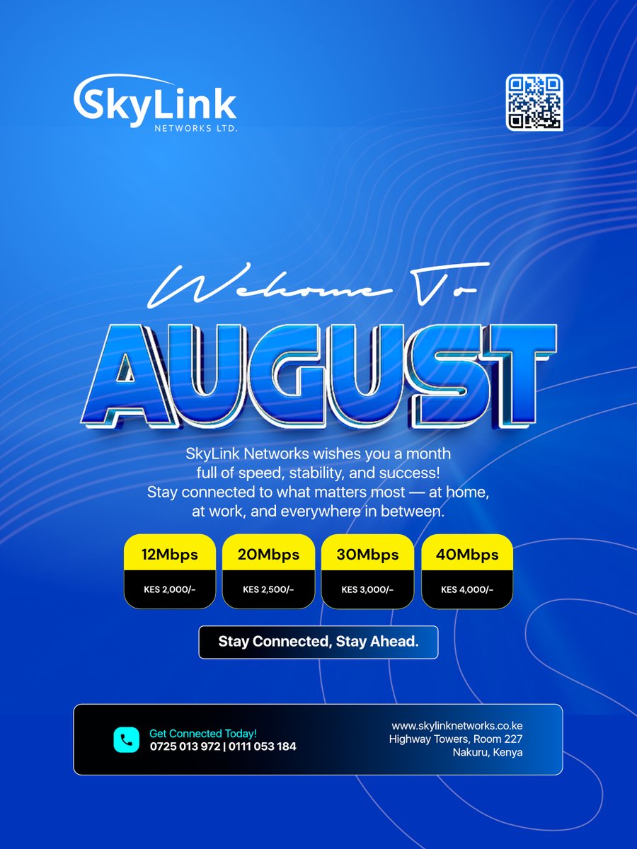 SkyLinkNetwork_'s tweet photo. Welcome to August!

SkyLink Networks wishes you a month full of speed, stability, and success!

Stay connected to what matters most — at home, at work, and everywhere in between. https://t.co/wGpxlENPKF
