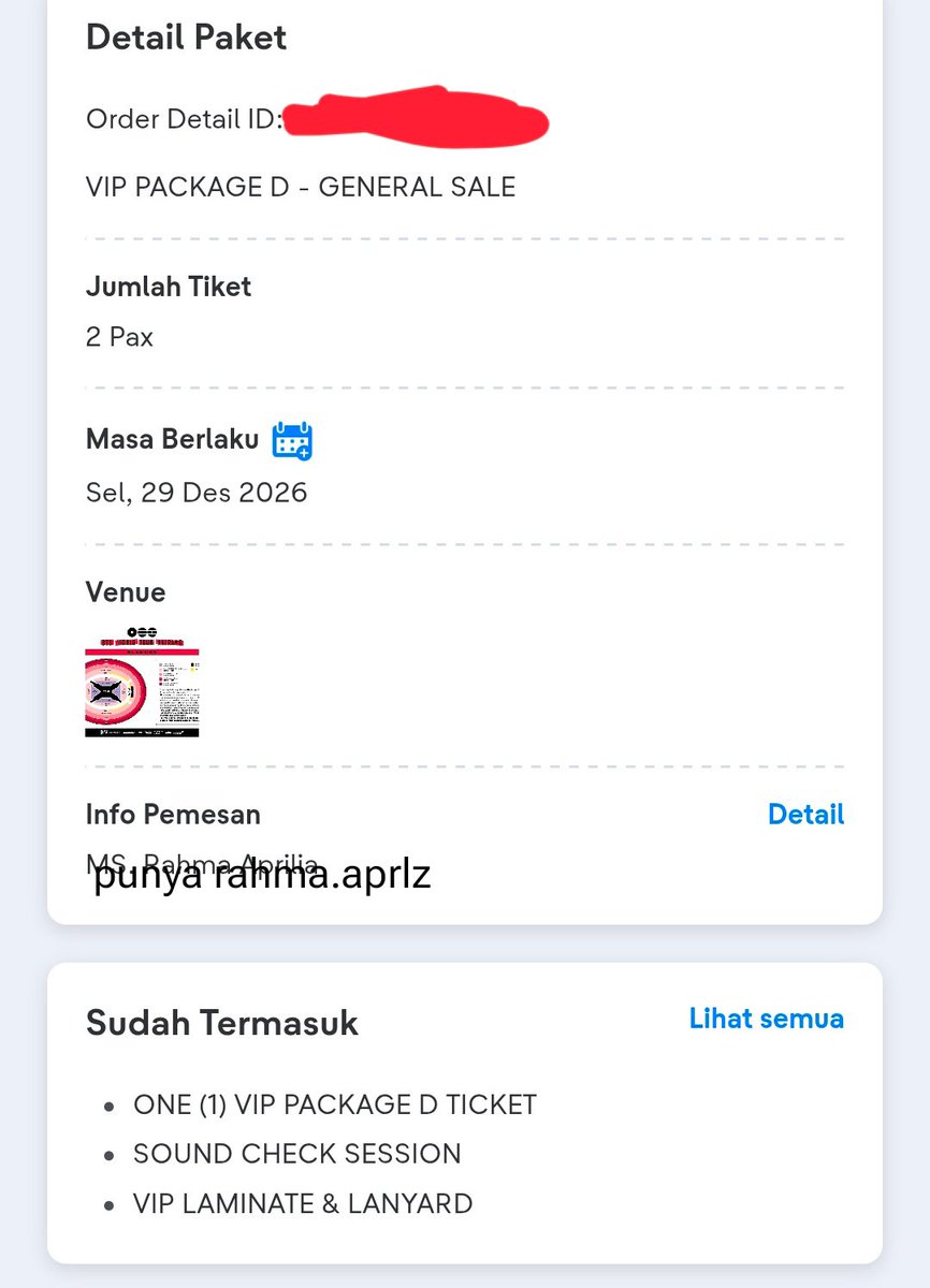 kim_aeraaa's tweet photo. WTS TIKET BTS WORLD TOUR 'ARIRANG' in JAKARTA 

DAY 3 
VIP PACKAGE D 
READY 2 TIX 
OVER PRICE, MINAT? DM
SERIOUS BUYYER ONLY

TIKET A/N AKU SENDIRI, BISA DI URUS SAMPAI FISIK
#BTS_ARİRANG #BTS #BTS_ARİRANG_JAKARTA https://t.co/z2GnJVhRVQ
