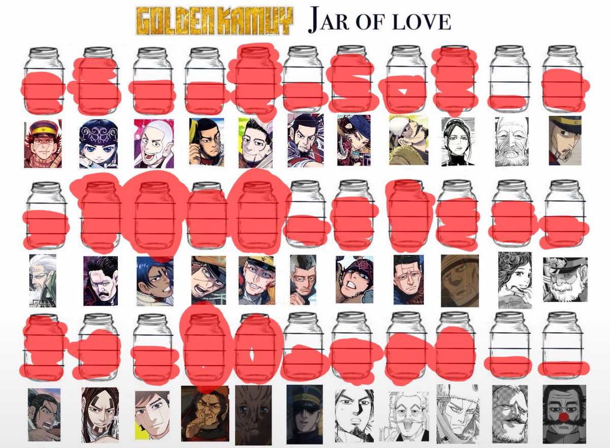 _getoholic's tweet photo. heres my jar of love for golden kamuy https://t.co/iQY1h6t9en