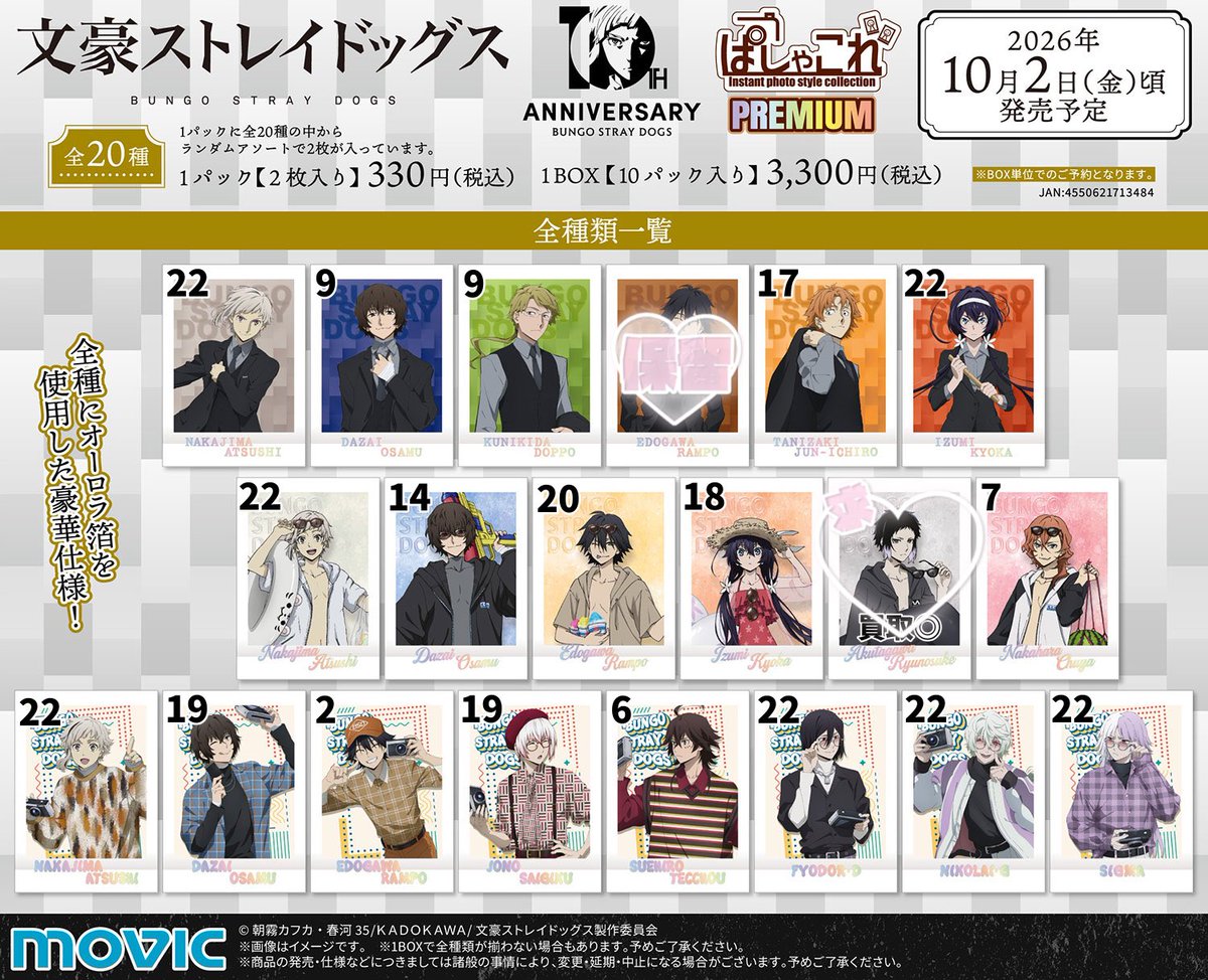 qknya_'s tweet photo. ❤︎交換 買取❤︎ 文豪ストレイドッグス 文スト ぱしゃこれ PREMIUM 譲渡 買い取り

【譲】画像or定価+送料

【求】あくたがわ

❤︎郵送のみ
❤︎纏めてのお取引優先
❤︎22box予約済み
追加したため、再度お声掛け◎
❤︎買取は発売時期のお支払いのみ

お気軽にお声掛けください^ᴗ ᴗ^ https://t.co/H0stqWDtxo