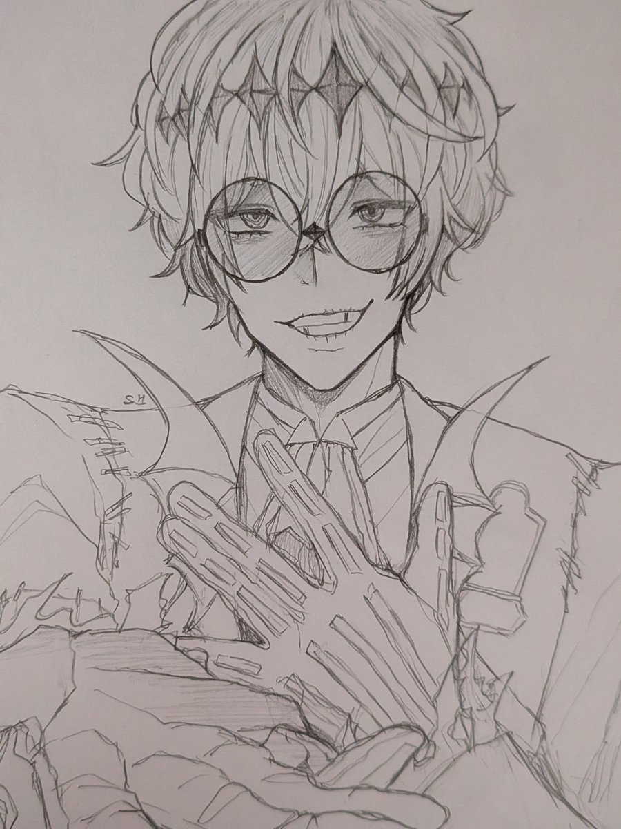 Satuki879625's tweet photo. #画力変化ビフォーアフター

今はスカリーばかり描いているけれど，ツイステ始めた頃から (NRC生の中では特に) フロイドが好き 🦈/🎃

① 2020.6    ② 2025.10
③ ④ 2026.8 https://t.co/SdKVpxLwbR