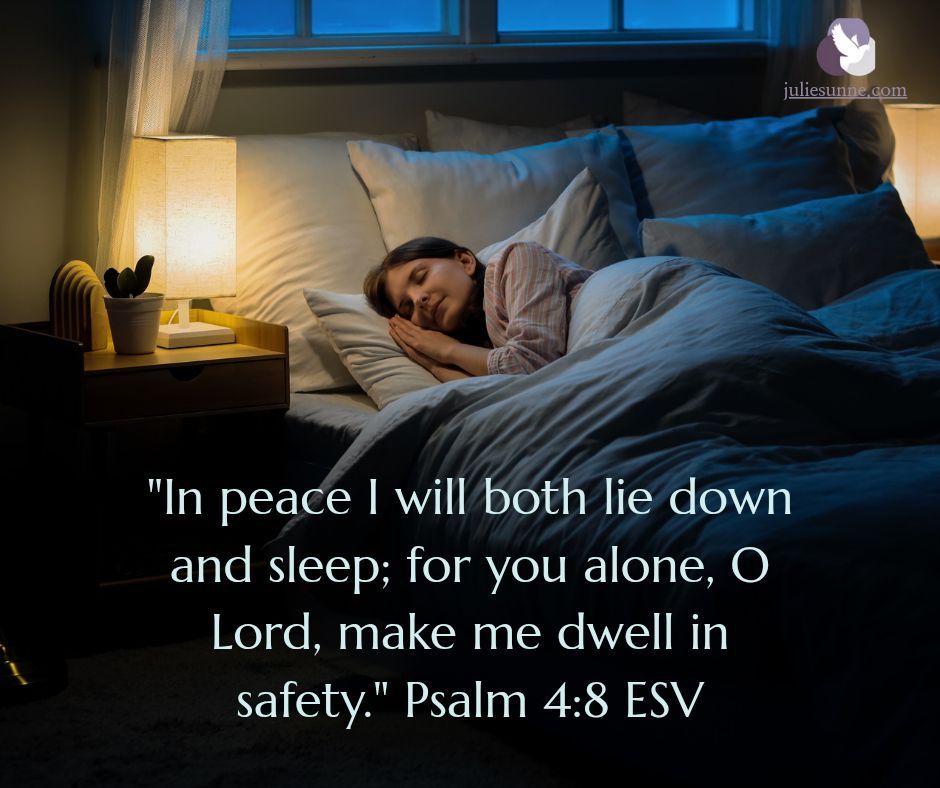 JulieSunne1's tweet photo. The Lord doesn't sleep but watches over us so we can. What a beautiful act of love.
#WordofGod #RealLifeRealHope

"In peace I will both lie down and sleep; for you alone, O Lord, make me dwell in safety." Psalm 4:8 ESV https://t.co/DqyWZMSylH