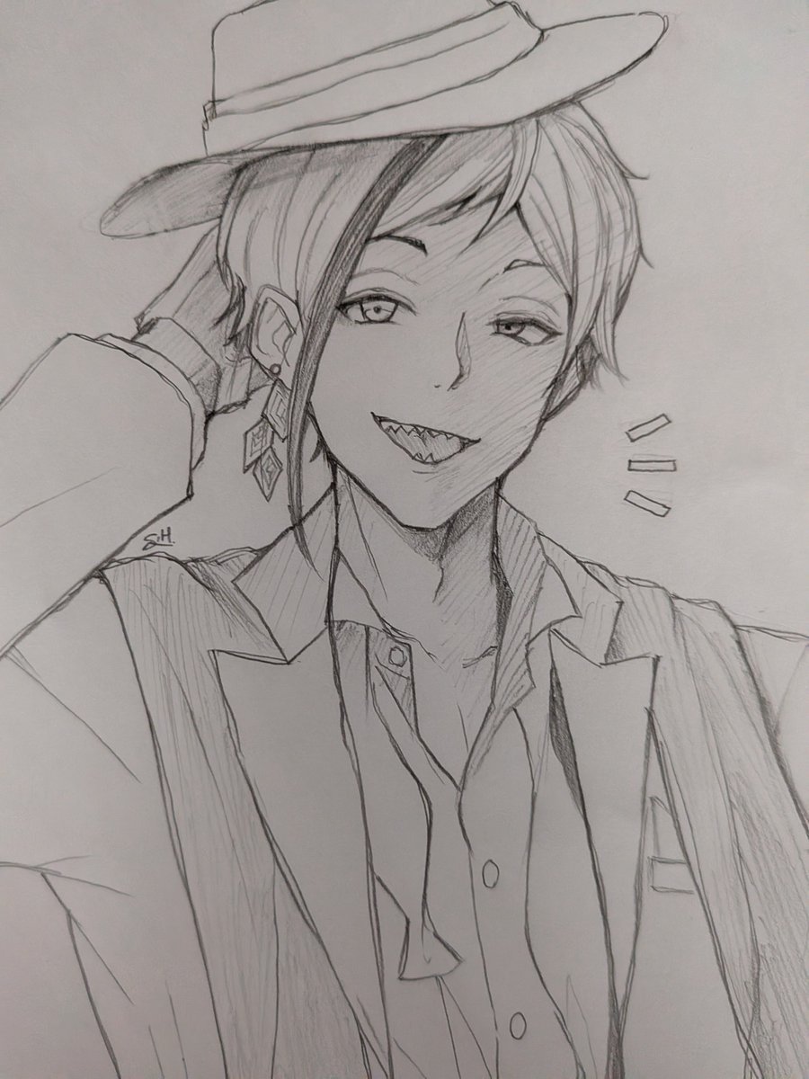 Satuki879625's tweet photo. #画力変化ビフォーアフター

今はスカリーばかり描いているけれど，ツイステ始めた頃から (NRC生の中では特に) フロイドが好き 🦈/🎃

① 2020.6    ② 2025.10
③ ④ 2026.8 https://t.co/SdKVpxLwbR
