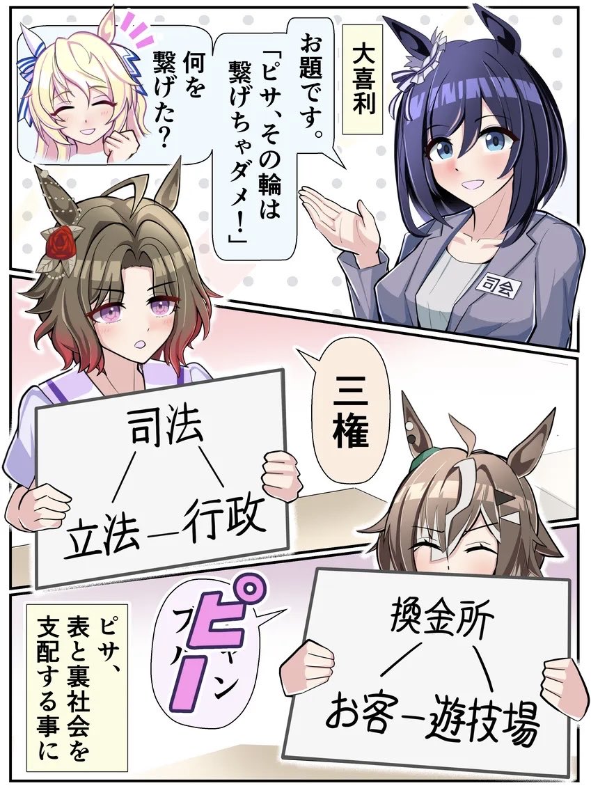 torinosukei's tweet photo. 10世代ウマ娘の大喜利

真面目に回答するローズキングダムと
ちょっと悪ぶるルーラーシップ

#ウマ娘  #ルーラーシップ https://t.co/LbIDVOJGWR